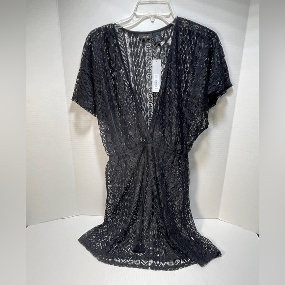 NWT APT. 9 Geometric Lace Swimwear Cover Up Drawstring Tie Women’s Size M - Picture 2 of 8